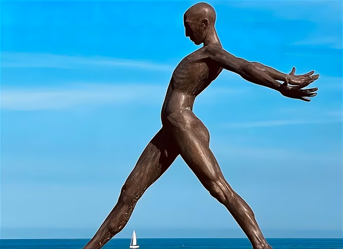 Statue on beach
