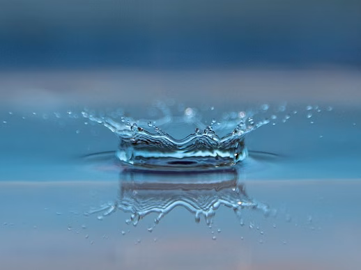 Water drop falling down